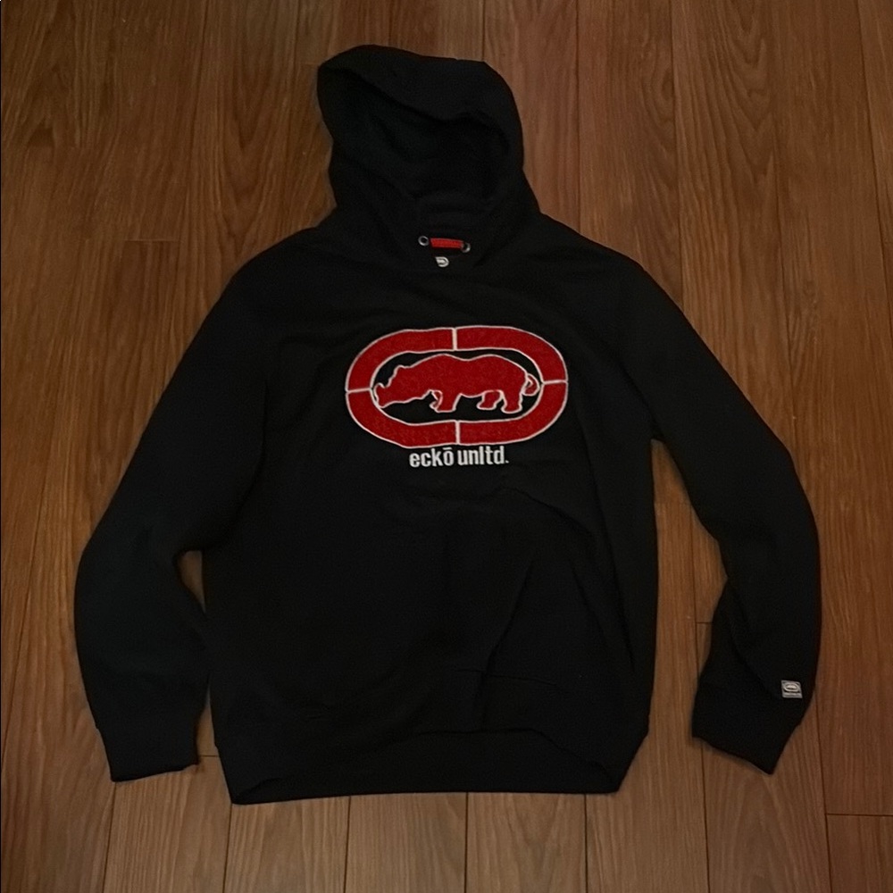 Ecko Unlimited Black Hoodie with Red Logo